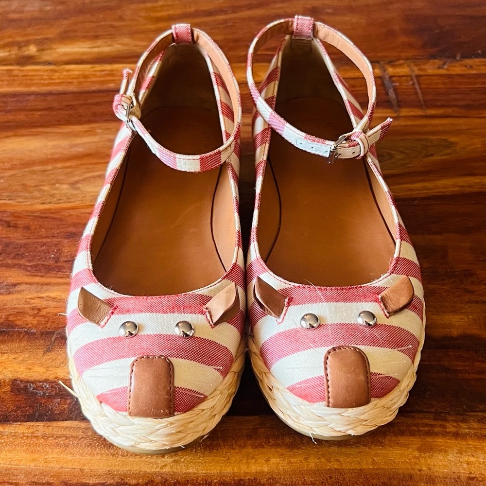 Marc Jacobs Red Striped Mouse Espadrille Flats 37 - Picture 3 of 10
